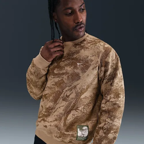 Nike Solo Swoosh чоловічі Fleece Crew колір коричневий
