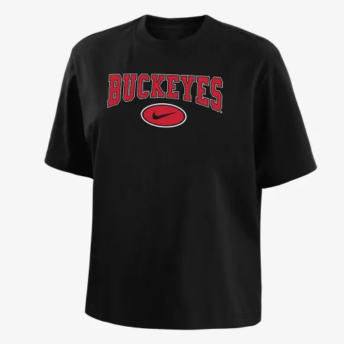 Ohio State женская Nike College Boxy футболка цвет черный