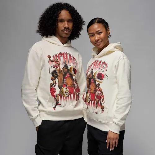 Nike Jordan Flight Fleece чоловічі Graphic Pullover Толстовка з капюшоном колір білий