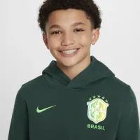 Brazil Club Big детские (для мальчиков) Nike Soccer Pullover Толстовка с капюшоном цвет зеленый