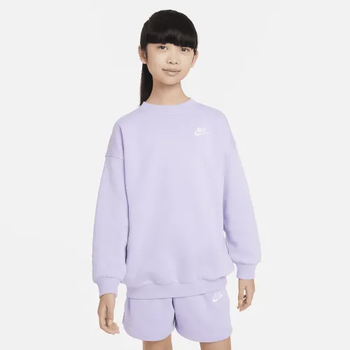Nike Sportswear Club Fleece Big детские оверсайз свитшот цвет фиолетовый