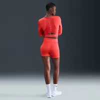 Nike Pro жіноча Dri-FIT Cropped Long-Sleeve Top колір червоний