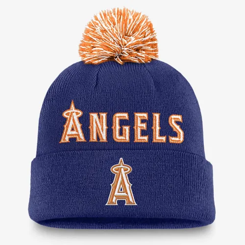 Los Angeles Angels Peak чоловічі Nike MLB Cuffed Pom Beanie блакитний