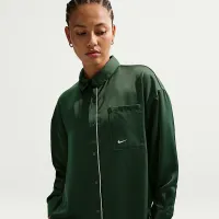 Nike Sportswear женская оверсайз Satin Long-Sleeve Top цвет зеленый