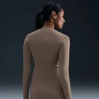 Nike Zenvy жіноча Dri-FIT Long-Sleeve Top колір коричневий
