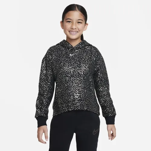 Nike Sportswear Big дитячі (Girls') Fleece Толстовка з капюшоном колір чорний