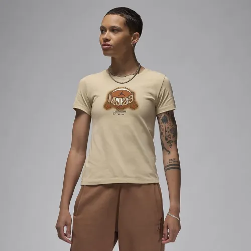Nike Jordan Essential женская Slim футболка цвет коричневый