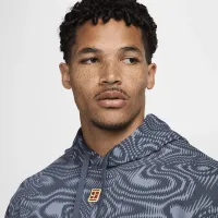 NikeCourt Heritage чоловічі Dri-FIT Fleece Tennis Толстовка з капюшоном блакитний