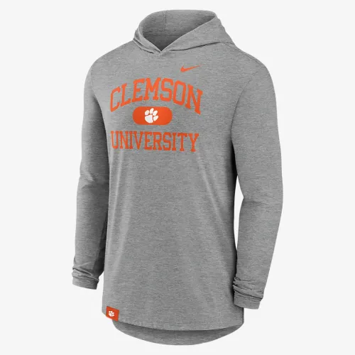 Clemson Tigers Blitz мужские Nike Dri-FIT College Long-Sleeve Hooded футболка цвет серый