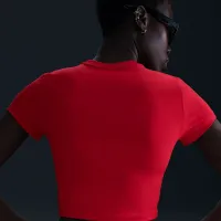 Nike Sportswear Chill Knit жіноча Slim Cropped футболка колір червоний
