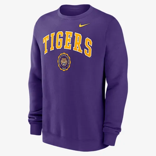 LSU Tigers Arched Seal чоловічі Nike College Pullover Crew колір фіолетовий