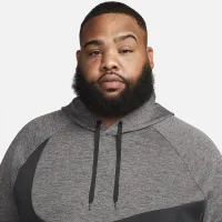 Nike Therma-FIT мужские Pullover Fitness Толстовка с капюшоном цвет серый