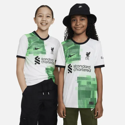 Liverpool FC 2023/24 Stadium Away Big детские Nike Dri-FIT Soccer Jersey цвет белый