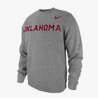 Oklahoma Club Fleece мужские Nike College Crew-Neck свитшот цвет серый