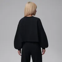 Nike Jordan Flight Fleece женская Mod-Crop Crew-Neck свитшот цвет черный
