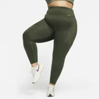 Nike Go женская Firm-Support С высокой Талией Full-Length лосины с карманами(большие размеры) цвет зеленый