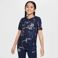Chelsea FC Academy Pro SE Big детские Nike Dri-FIT Soccer Pre-Match Short-Sleeve Top синий