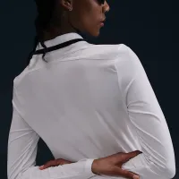 Nike Tour женская Dri-FIT UV Protection Long-Sleeve для гольфа Polo цвет белый