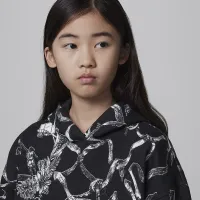 Nike Jordan Big дитячі Brooklyn Fleece Printed Pullover Толстовка з капюшоном колір чорний