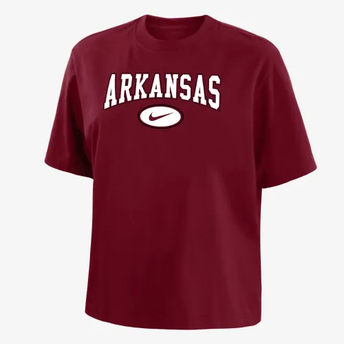 Arkansas женская Nike College Boxy футболка цвет красный