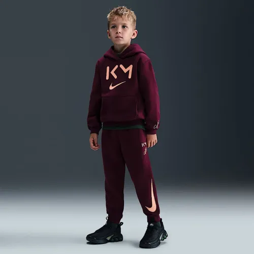 Nike Kylian Mbappé Little Kids 'Fleece Pullover Толстовка с капюшоном and Pants набор цвет красный