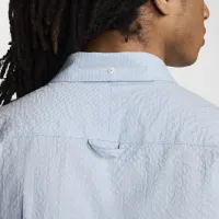 Nike Life чоловічі Short-Sleeve Seersucker Button-Down Shirt блакитний