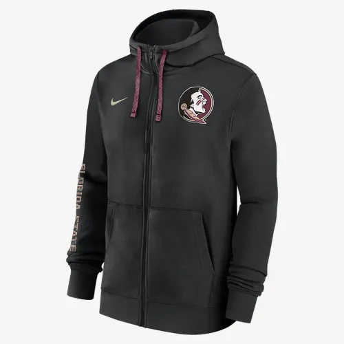 Florida State Seminoles Sideline Team Issue мужские Nike College Full-Zip Толстовка с капюшоном цвет черный