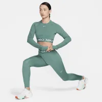 Nike Pro жіноча Dri-FIT Cropped Long-Sleeve Top колір зелений