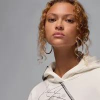 Nike Jordan Brooklyn Fleece женская Printed Pullover Толстовка с капюшоном цвет белый