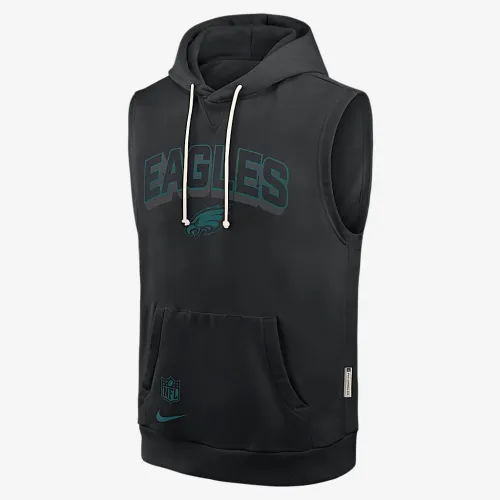 Philadelphia Eagles Sideline чоловічі Nike Dri-FIT NFL Sleeveless Pullover Толстовка з капюшоном колір чорний