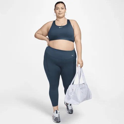 Nike Universa женская Medium-Support С высокой Талией 7/8 лосины с карманами(большие размеры) синий