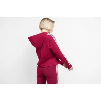 Кофта/футболка adidas Essentials 3-Stripes Cropped Толстовка с капюшоном GM5574 - бордовая