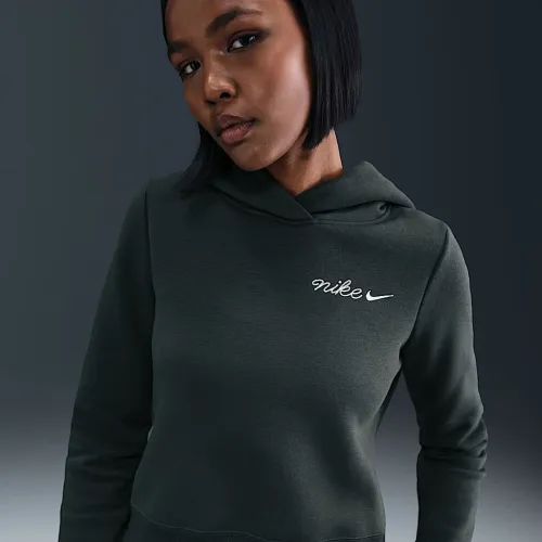 Nike Sportswear Phoenix Fleece жіноча Shrunken Толстовка з капюшоном колір зелений