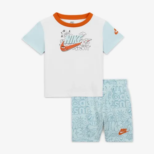 Nike Sportswear Create Your Own Adventure Baby (12-24M) футболка and шорти комплект блакитний
