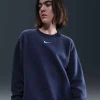 Nike Sportswear Phoenix Fleece женская оверсайз Crew-Neck свитшот синий