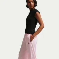 Nike Sportswear Chill Knit женская Mid-Rise Lightweight Open-Hem Pants Pink