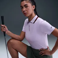 Nike Tour женская Dri-FIT Short-Sleeve для гольфа Polo цвет фиолетовый
