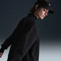 Nike Sportswear Phoenix Fleece женская оверсайз 1/4-Zip свитшот цвет черный