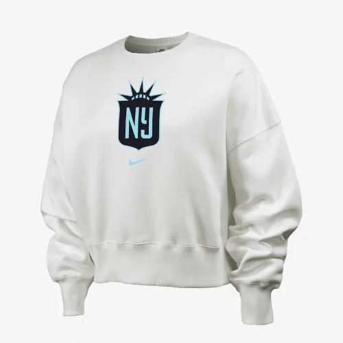 NJ/NY Gotham FC Phoenix Fleece женская Nike NWSL Crew-Neck свитшот цвет белый