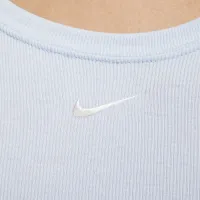 Nike Sportswear Chill Knit жіноча Tight Scoop-Back Long-Sleeve Mini-Rib Top блакитний