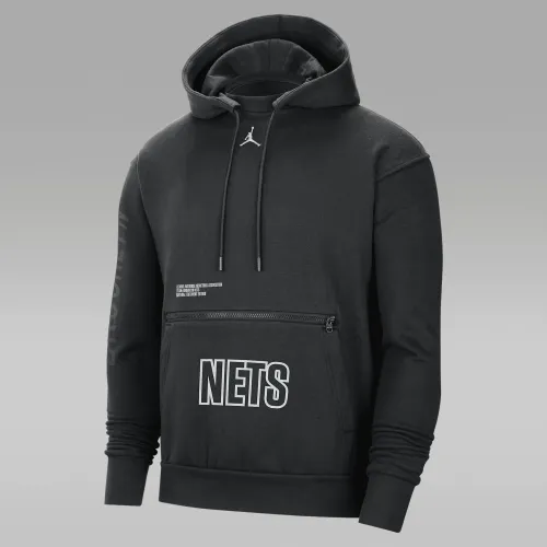 Nike Brooklyn Nets Courtside Statement Edition чоловічі Jordan NBA Fleece Pullover Толстовка з капюшоном колір чорний