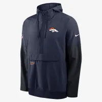 Denver Broncos Well Rounded Anorak мужские Nike NFL 1/2-Zip Hooded Куртка синий