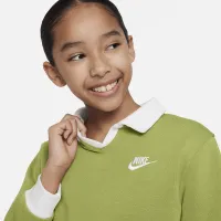 Nike Sportswear Club Fleece Big детские (Girls') Polo Top цвет зеленый