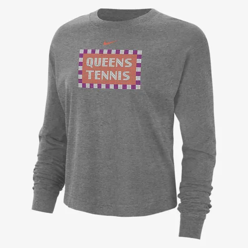 Nike жіноча Tennis Boxy Long-Sleeve футболка колір сірий