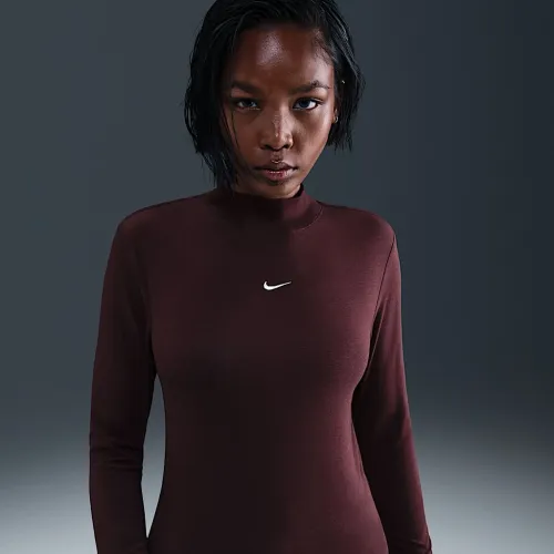 Nike Sportswear Chill Knit жіноча Slim Long-Sleeve Mock-Neck футболка колір червоний