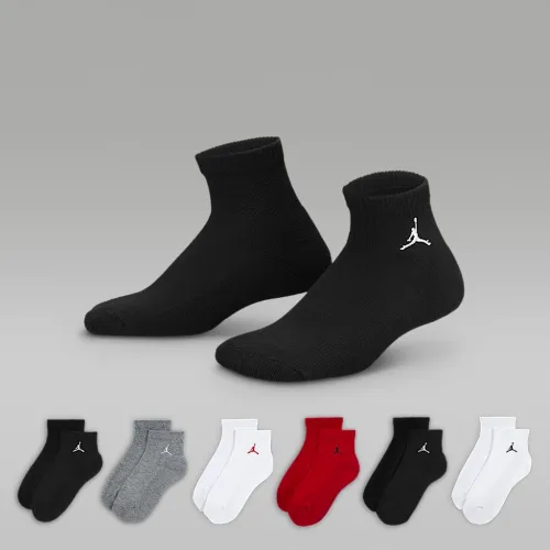 Nike Jordan Everyday Essentials Big дитячі Ankle шкарпетки (6 пар) колір червоний
