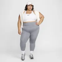 Nike One женская С высокой Талией 7/8 лосины с карманами(большие размеры) цвет серый
