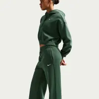 Nike Sportswear Phoenix Fleece женская С высокой Талией Wide-Leg Pants цвет зеленый