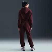 Nike Sportswear Phoenix Fleece женская Loose Full-Zip Cropped Толстовка с капюшоном цвет красный