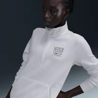 Nike Sportswear Club Fleece жіноча Mock-Neck 1/2-Zip Graphic Top колір коричневий